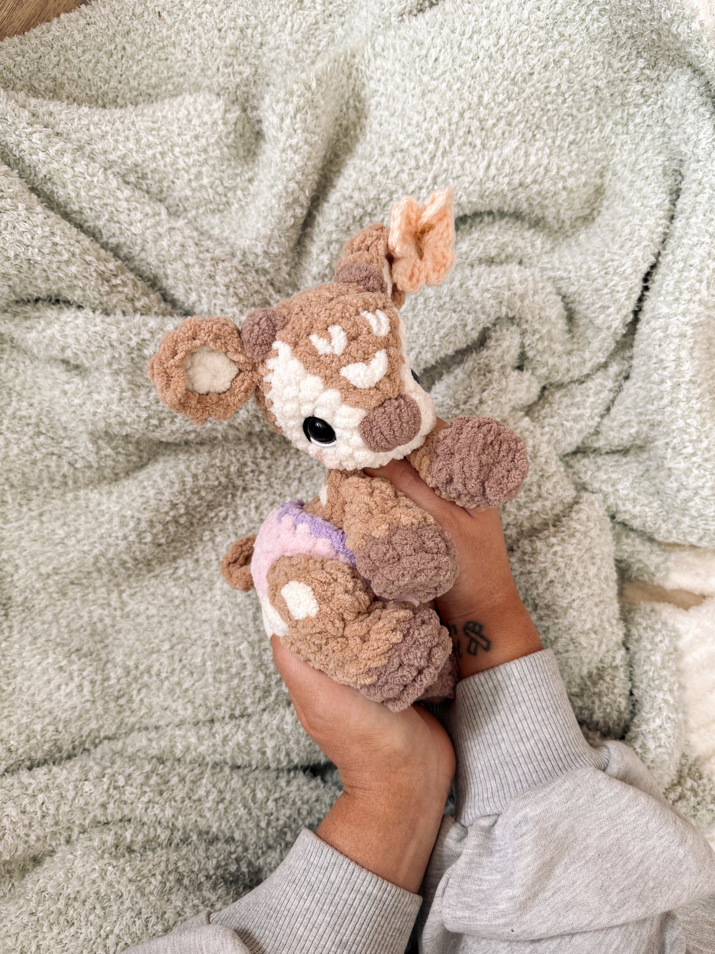 ITTY Frankie the Fawn Snuggler + Stuffie 2-in-1 Crochet Pattern