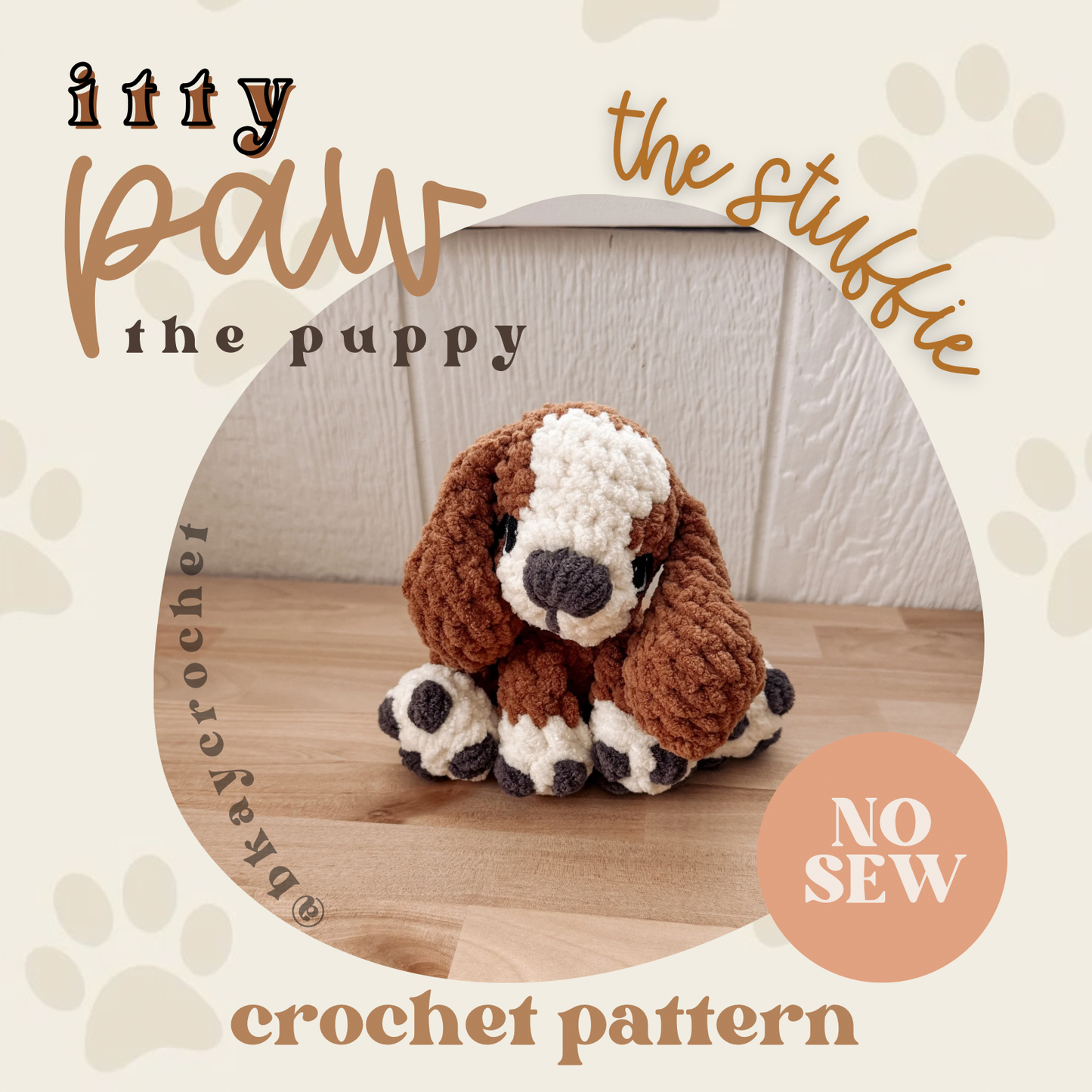 ITTY Paw the Puppy STUFFIE Crochet Pattern