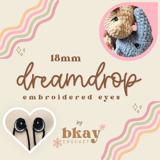18mm Dreamdrop Embroidered Eyes (one pair)
