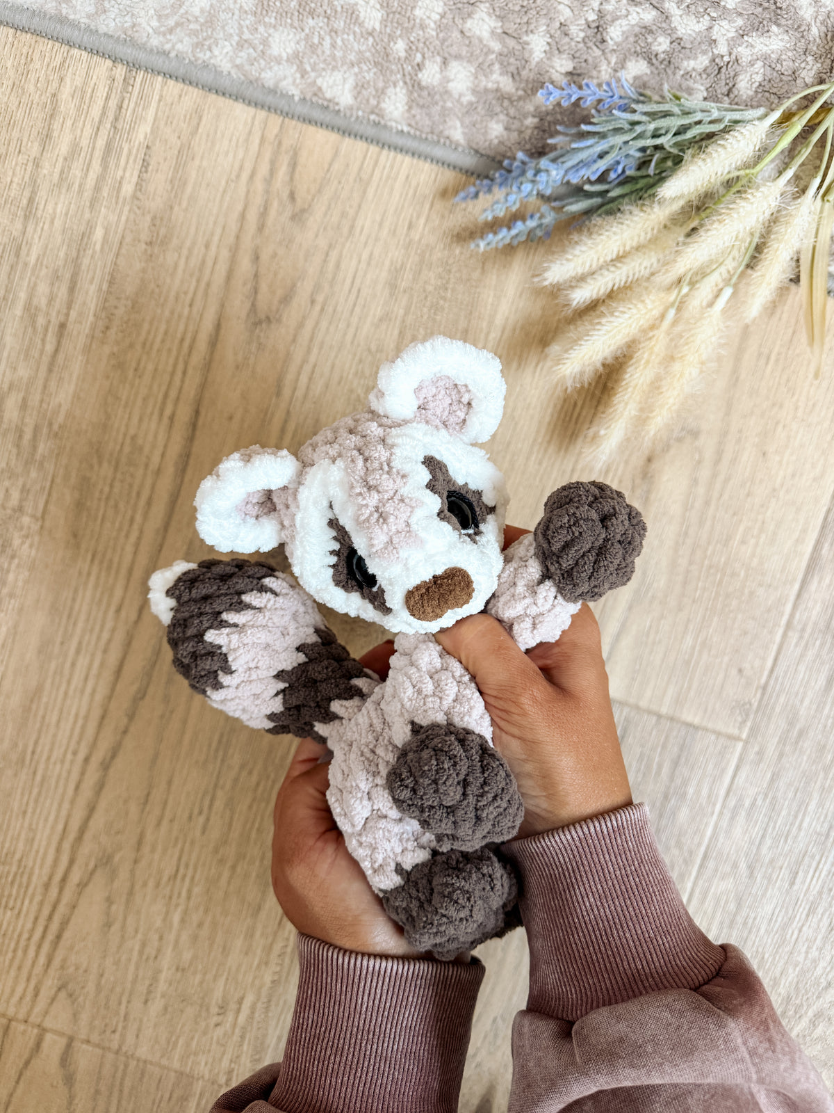 ITTY Rivie the Raccoon Snuggler + Stuffie 2-in-1 Crochet Pattern