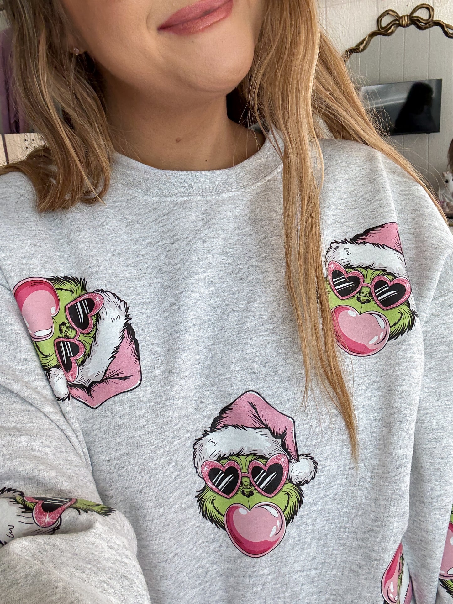 Bubble Grinch Graphic Sweater