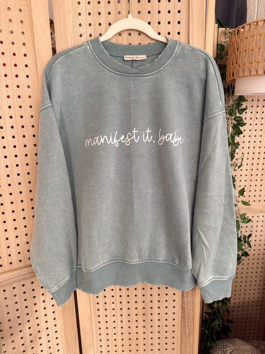 Minimalist “manifest it, babe” Oversized Sweater