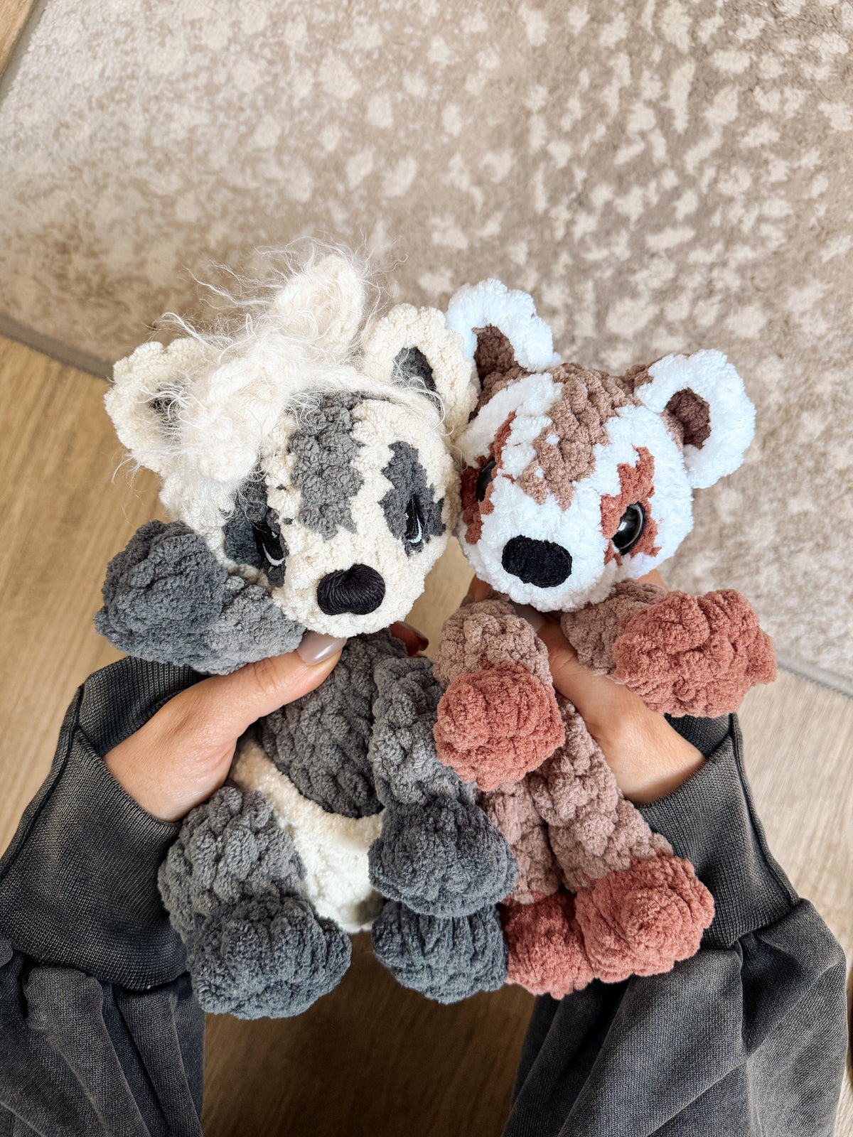 ITTY Rivie the Raccoon Snuggler + Stuffie 2-in-1 Crochet Pattern