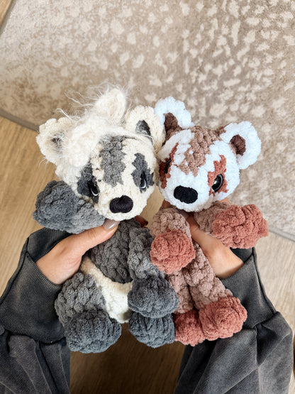 ITTY Rivie the Raccoon Snuggler + Stuffie 2-in-1 Crochet Pattern