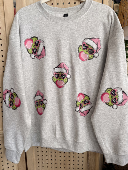 Bubble Grinch Graphic Sweater