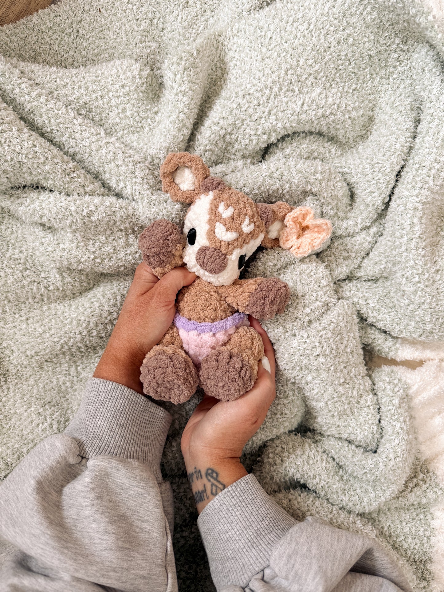 ITTY Frankie the Fawn Snuggler + Stuffie 2-in-1 Crochet Pattern