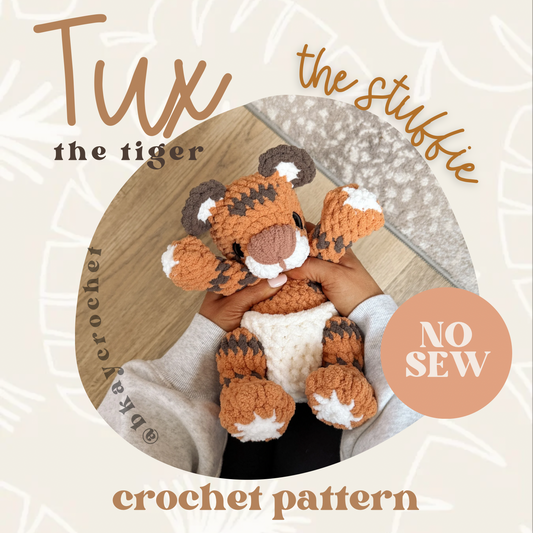Tux the Tiger STUFFIE Crochet Pattern