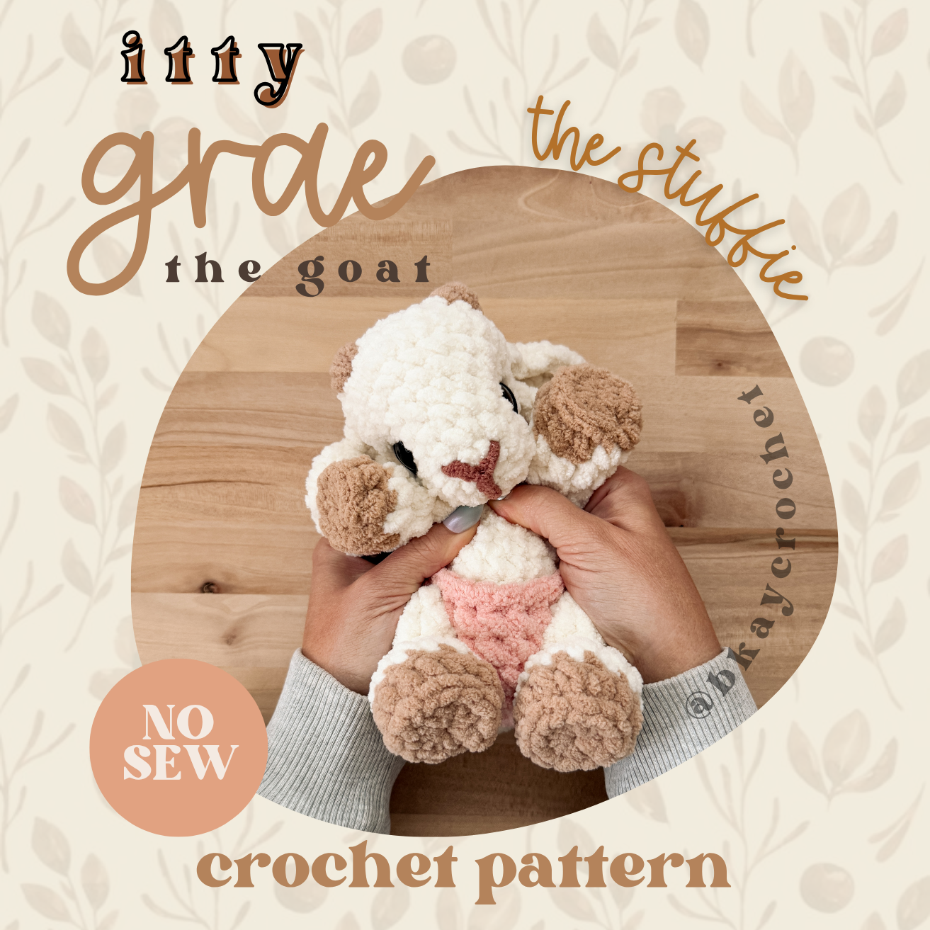 ITTY Grae the Goat STUFFIE Crochet Pattern