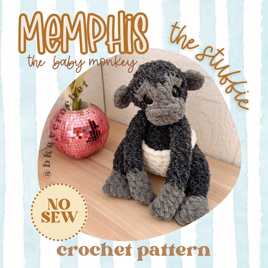 Memphis the Monkey STUFFIE Crochet Pattern