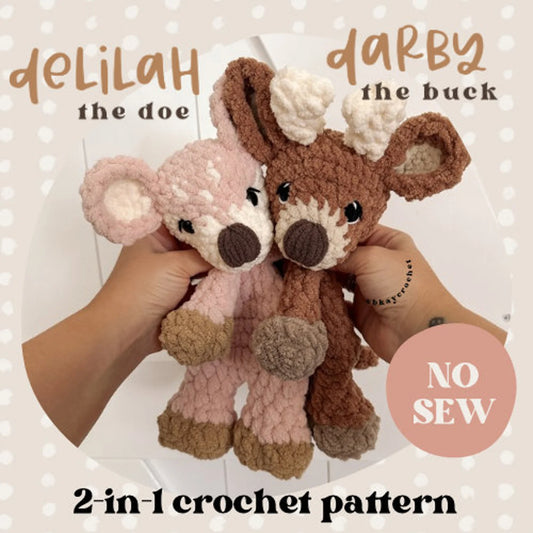Darby the Buck + Delilah the Doe Crochet Pattern