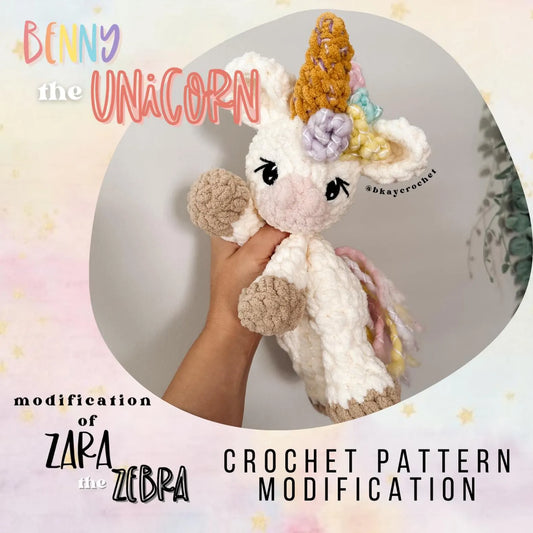PATTERN MODIFICATION Benny the Unicorn Crochet Pattern **please read description