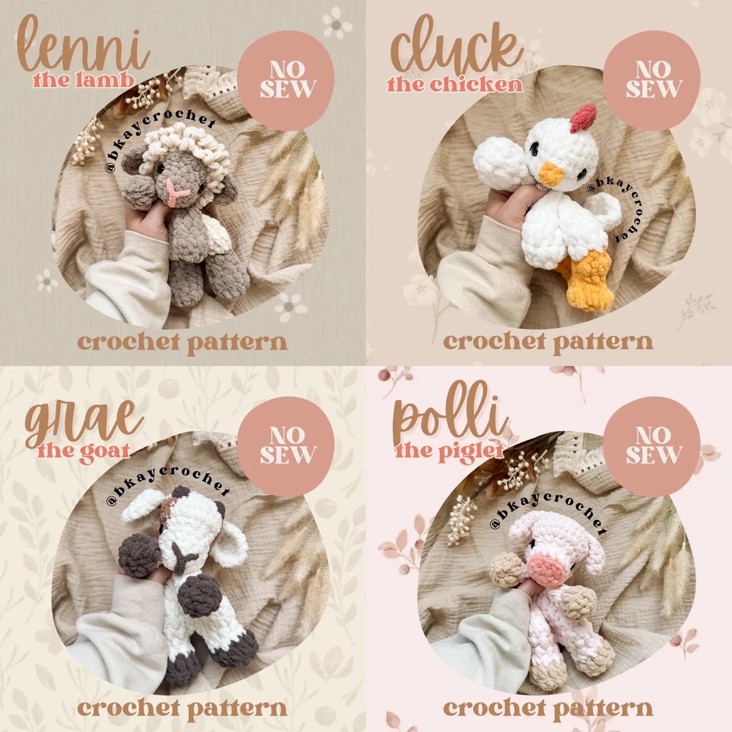 BUNDLE Itty Farm Babies Crochet Patterns