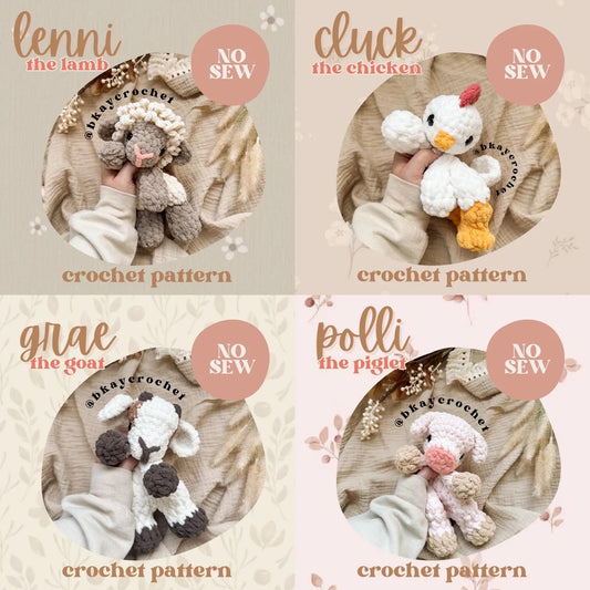 BUNDLE Itty Farm Babies Crochet Patterns