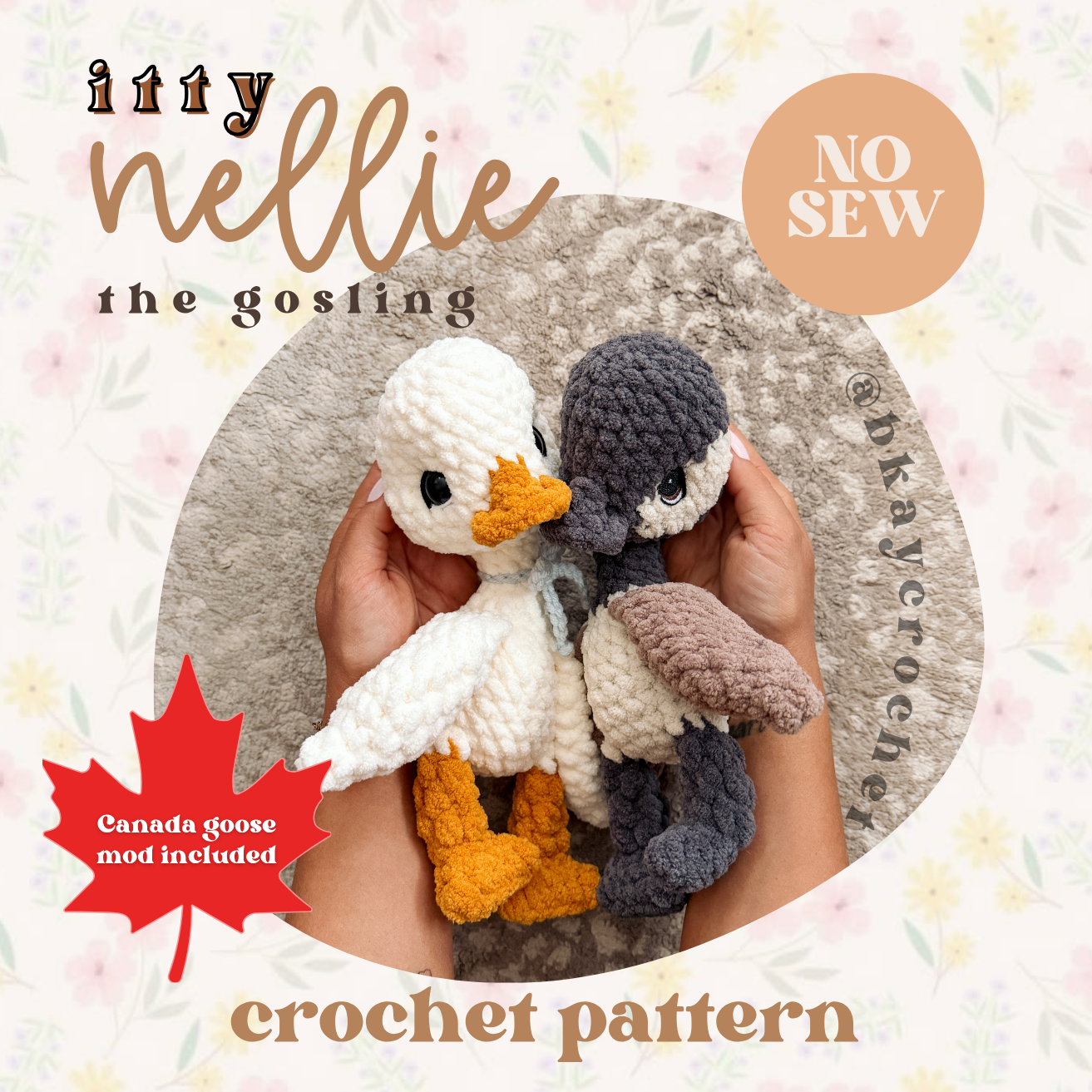 ITTY Nellie the Gosling Snuggler+Stuffie Crochet Pattern